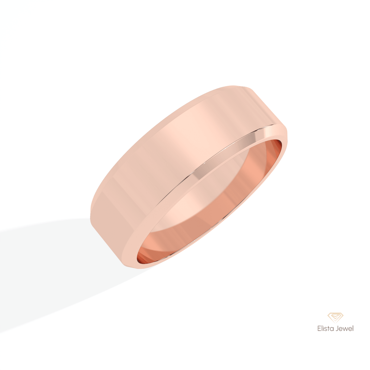 10K Gold Plain Wedding Lab Grown Diamond Band - Top View