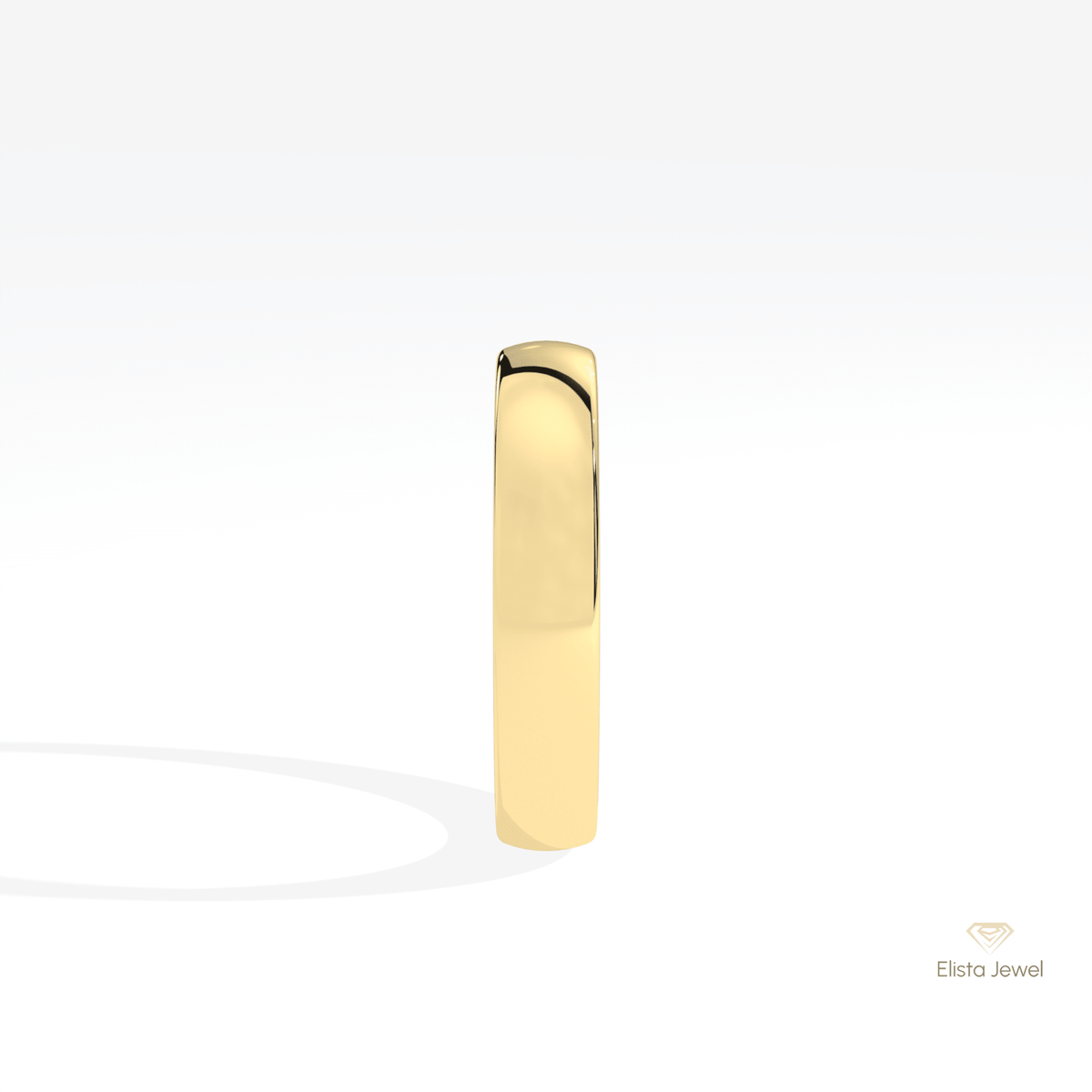 14K Gold Comfort Fit Plain Wedding Lab Grown Diamond Band - Perspective View