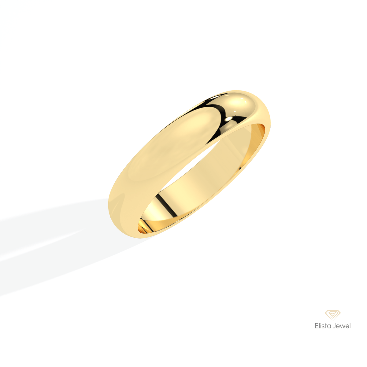 18K Gold Unique Plain Wedding Lab Grown Diamond Band - Lifestyle View