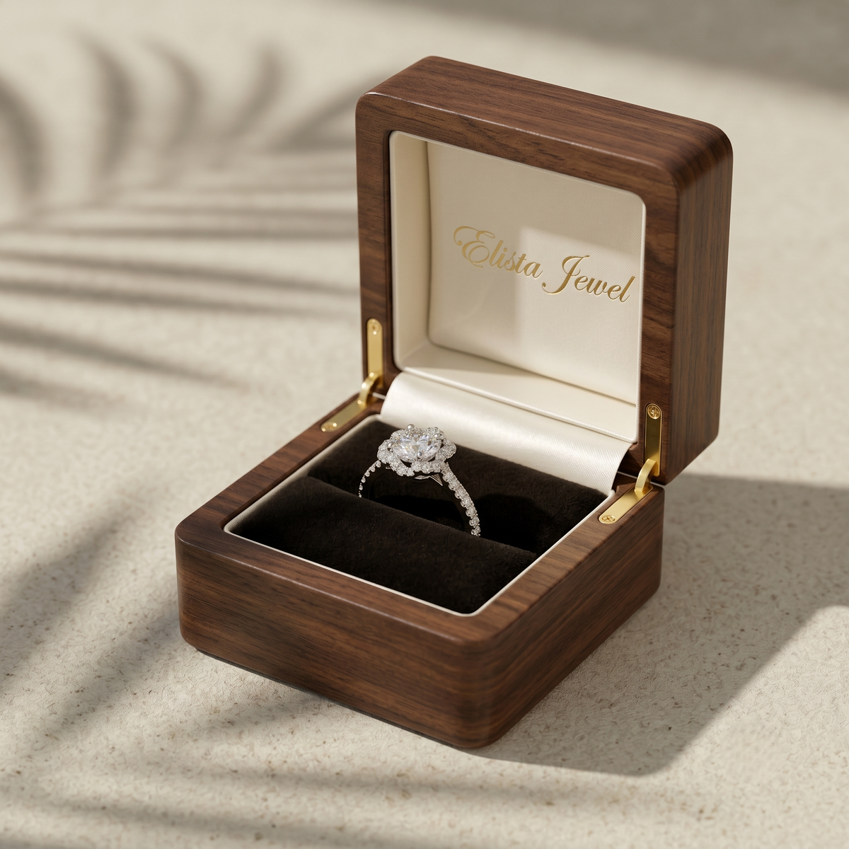 Round Lab Grown Diamond Halo Engagement Ring, Vintage Floral White Gold, IGI Certified