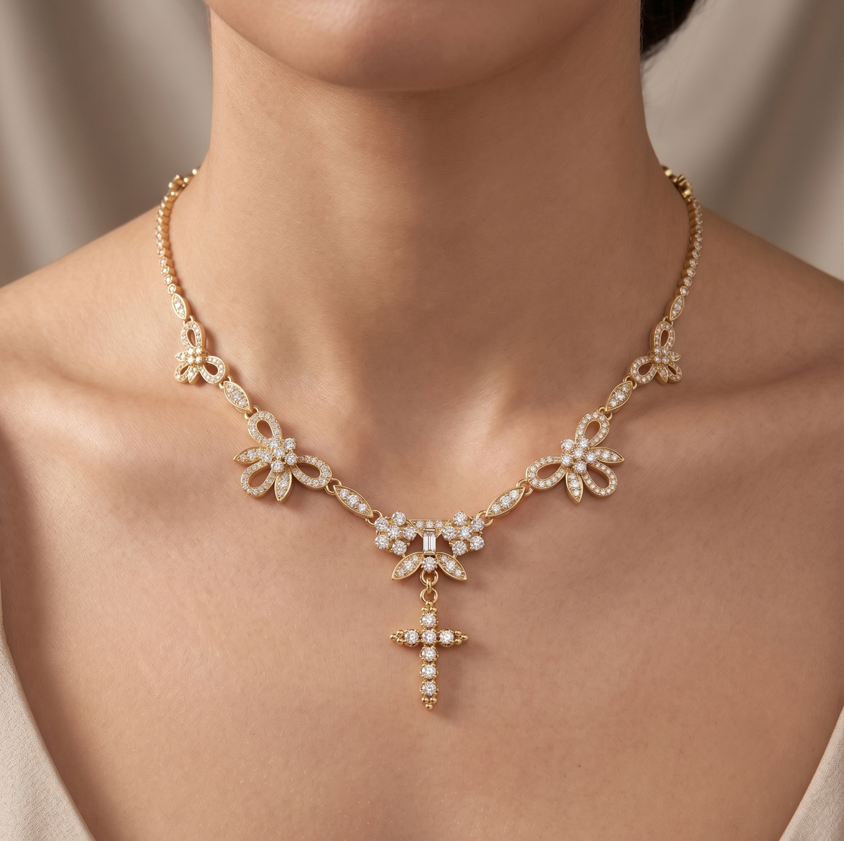 Custom order for Amisha - Round Lab Grown Diamond Necklace in 10K Solid White Gold