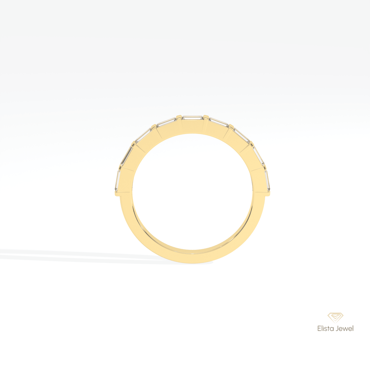 Baguette Cut Half Eternity Wedding Lab Grown Diamond Band - Alternative View