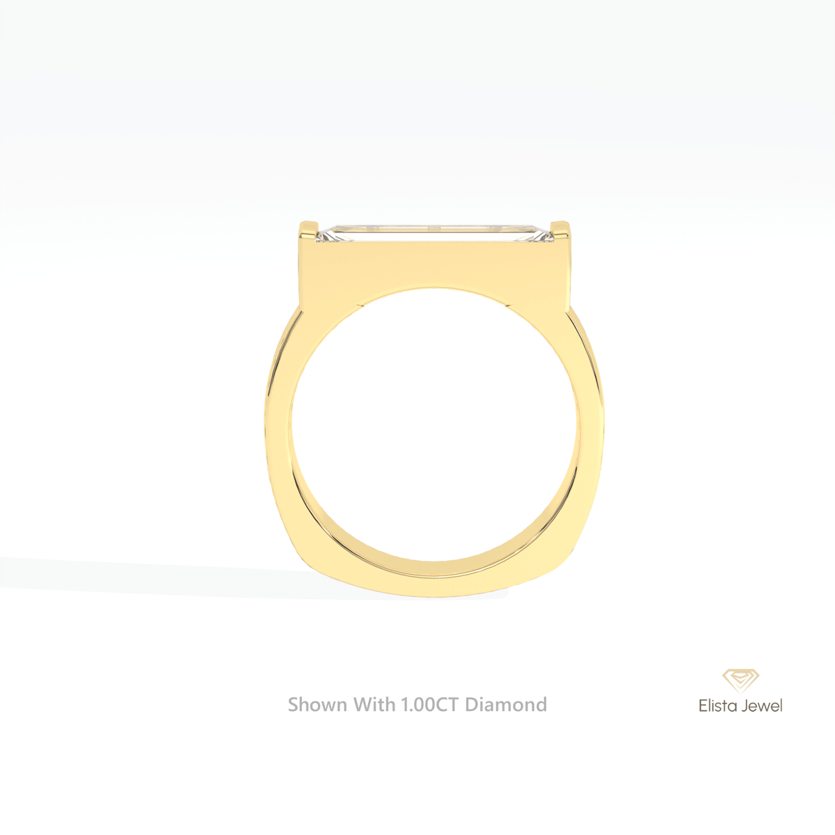 Baguette Cut Solitaire Engagement Lab Grown Diamond Ring - Alternative View