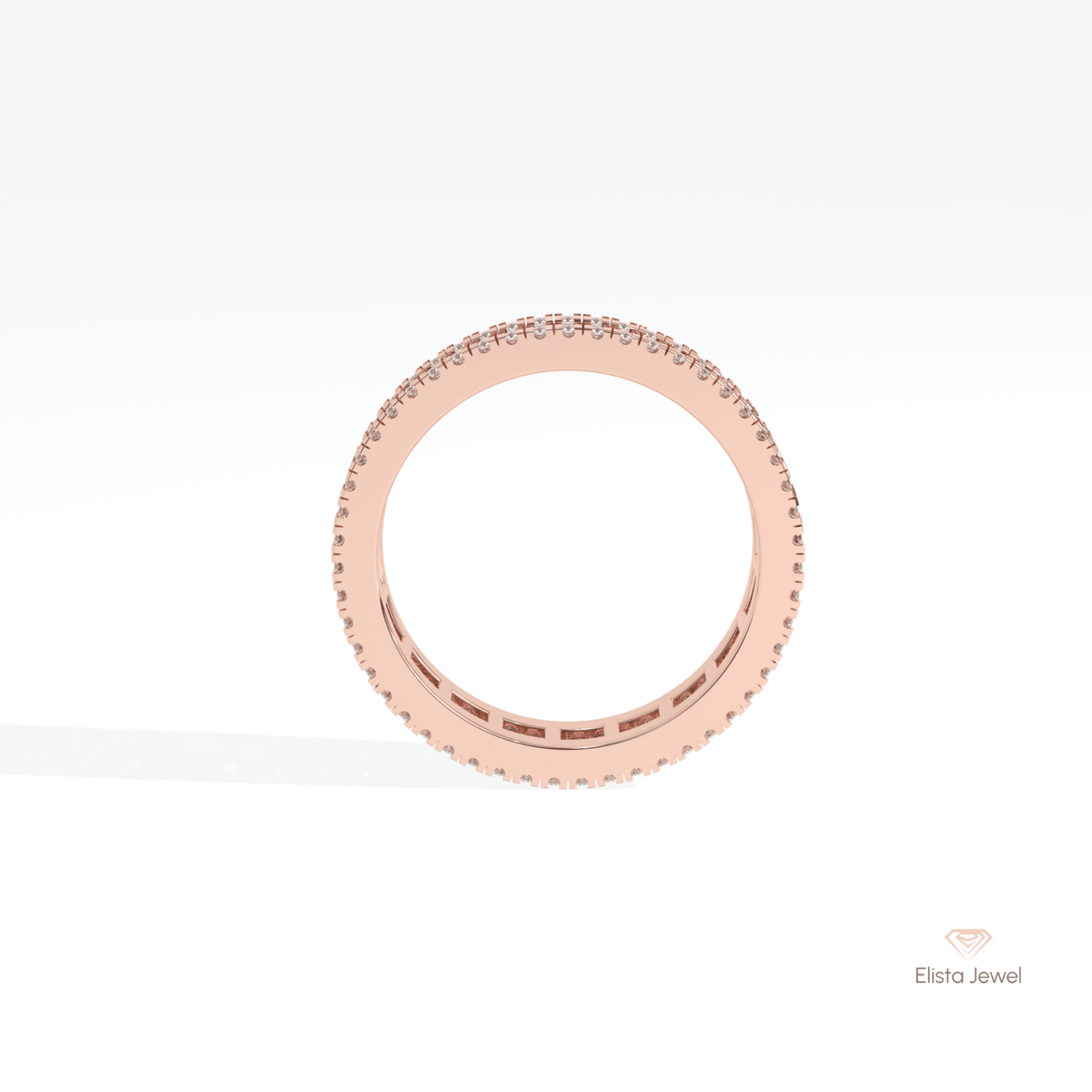 Baguette & Round Cut Full Eternity Wedding Lab Grown Diamond Band - Alternative View