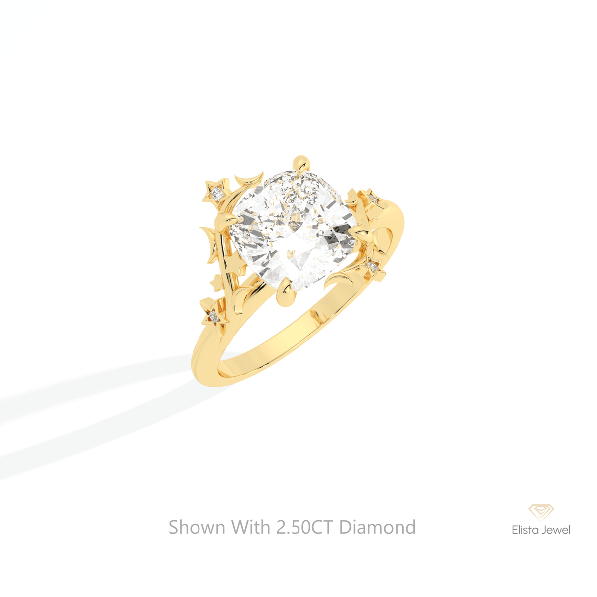 Cushion Cut Cluster Engagement Lab Grown Diamond Ring in Platinum - Lifestyle View