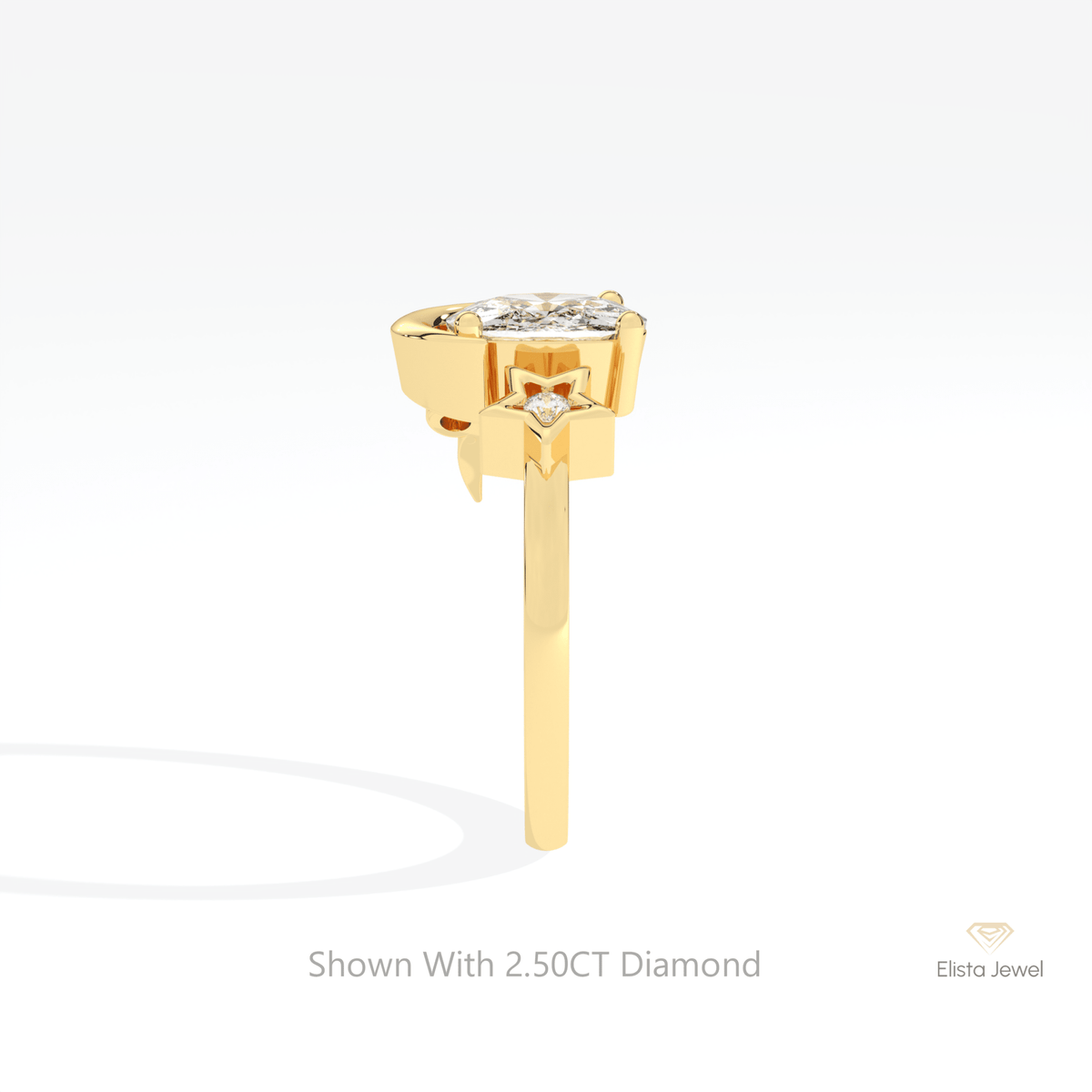 Cushion Cut Cluster Engagement Lab Grown Diamond Ring in 14K White Gold - Top View