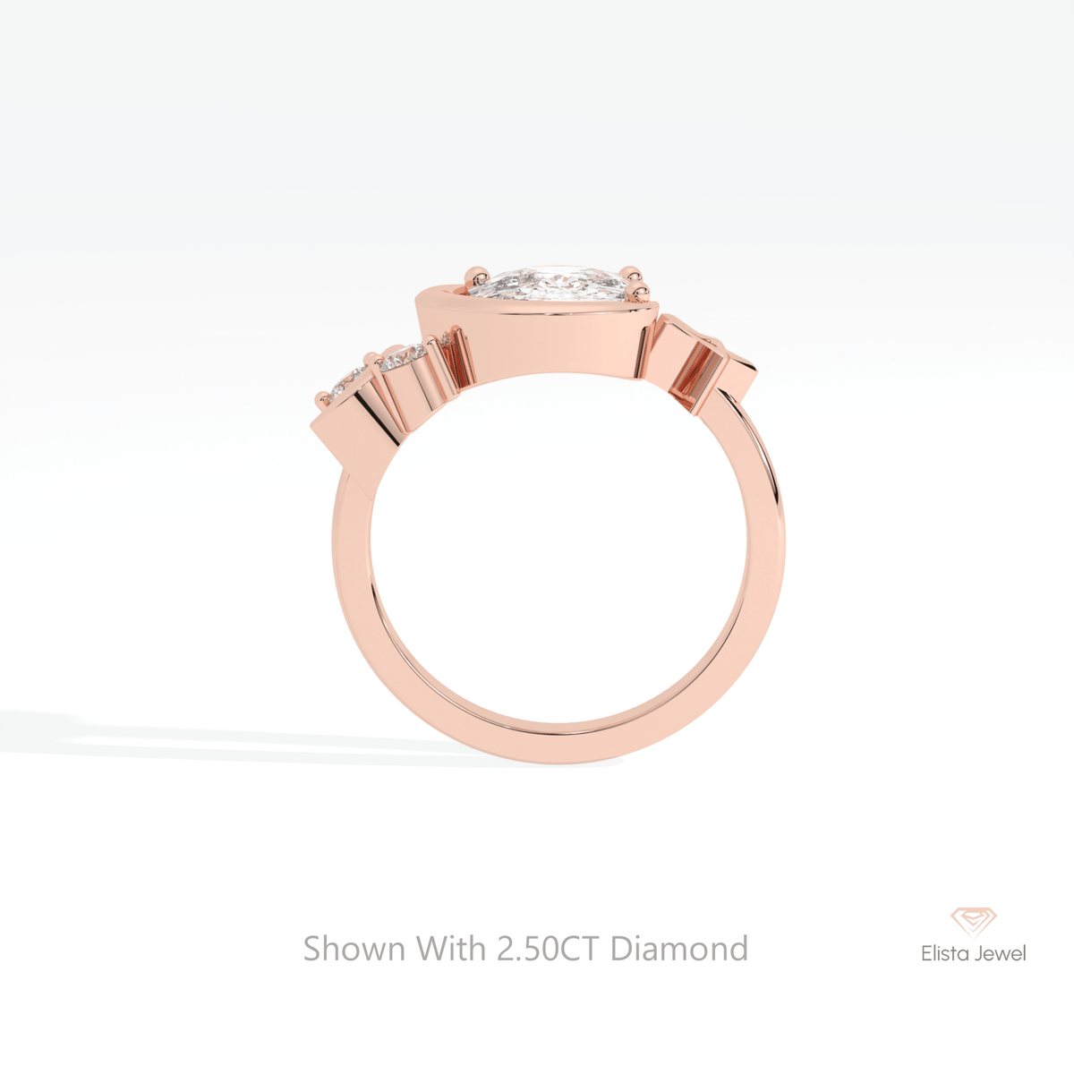 Cushion Cut Cluster Engagement Lab Grown Diamond Ring - Alternative View