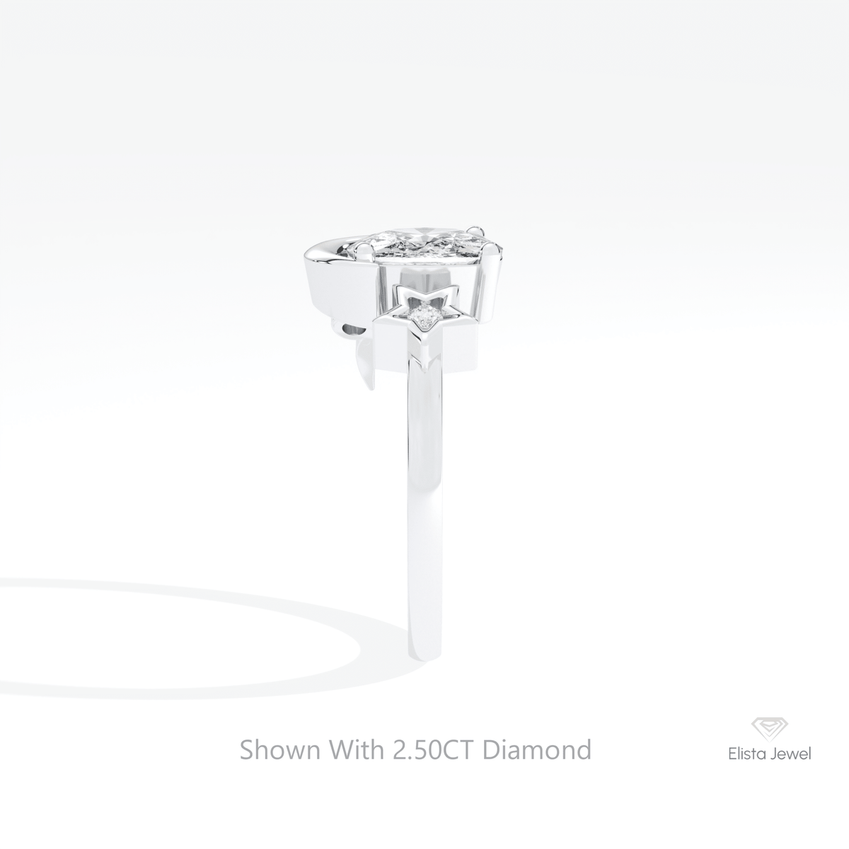 Cushion Cut Cluster Engagement Lab Grown Diamond Ring in 18K Yellow Gold - Perspective View
