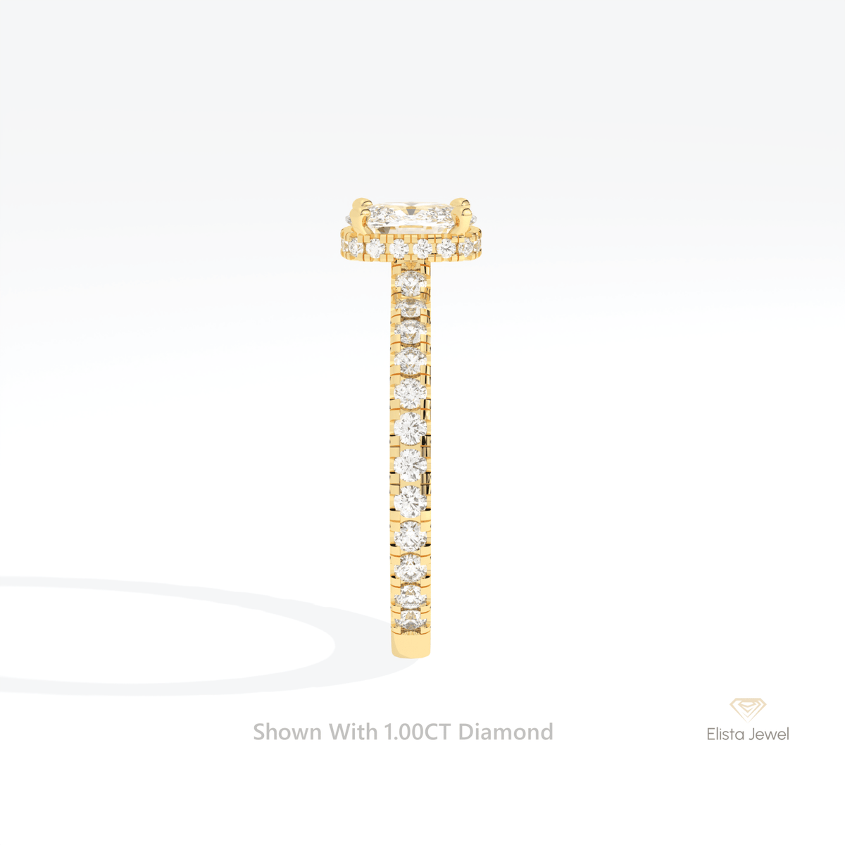 Cushion Cut Hidden Halo Engagement Lab Grown Diamond Ring - Additional View