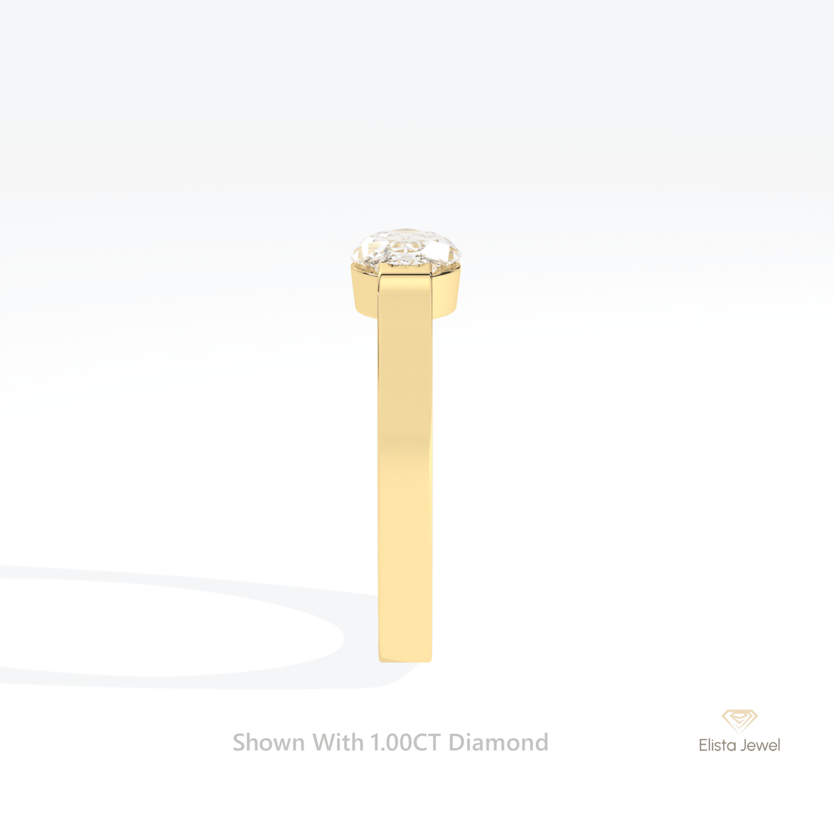 East West Marquise Cut Engagement Lab Grown Diamond Ring in 14K White Gold - Top View