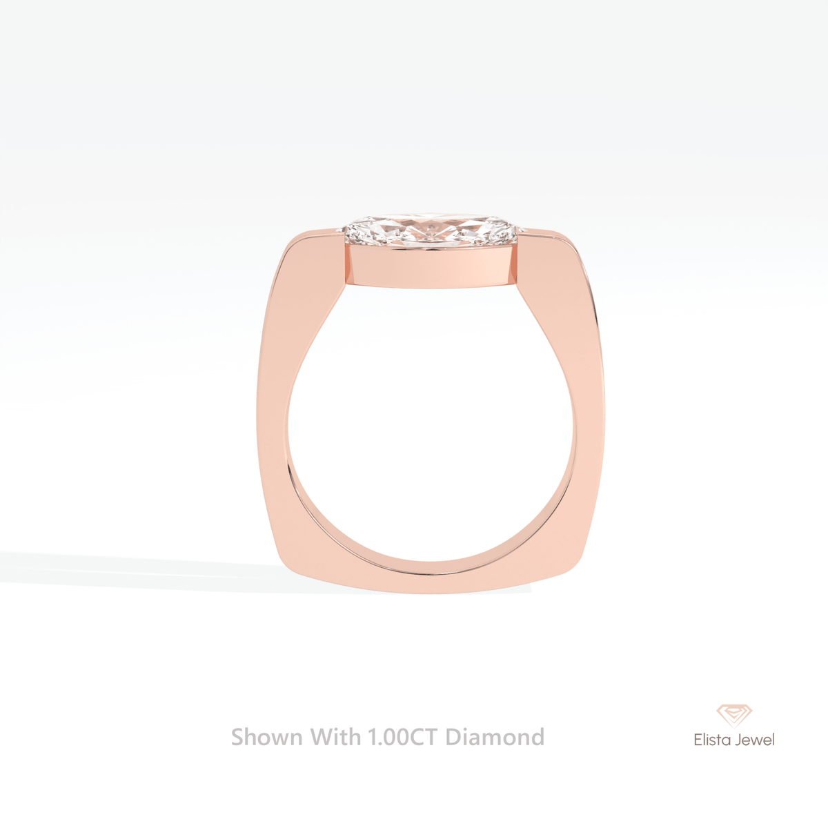 East West Marquise Cut Engagement Lab Grown Diamond Ring - Alternative View