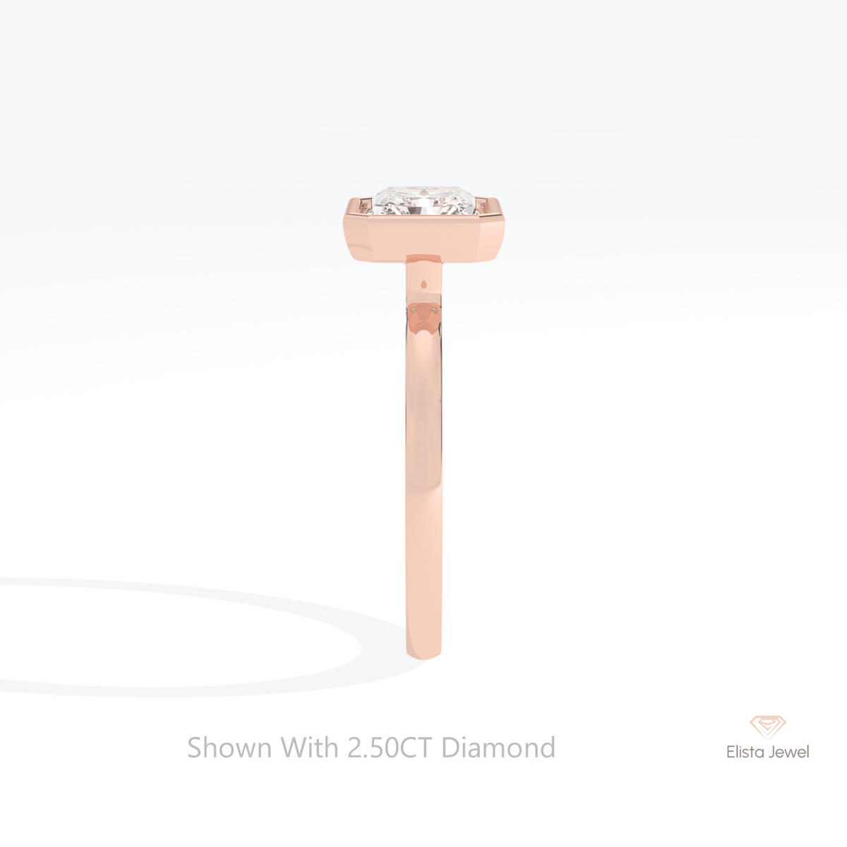 East West Radiant Cut Solitaire Lab Grown Diamond Ring - Additional View