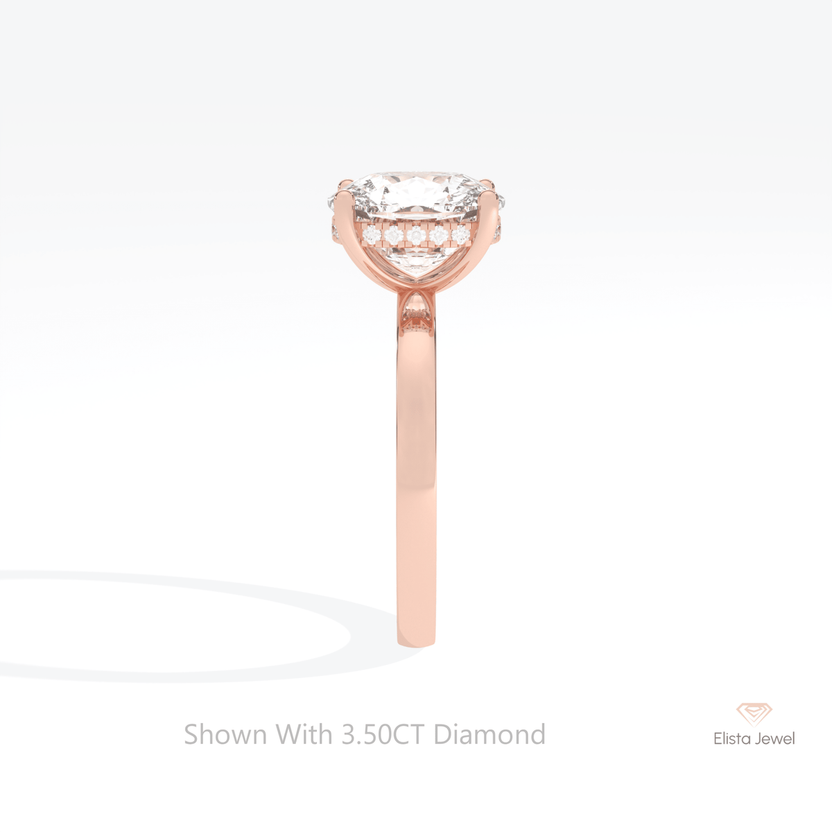 Elongated Cushion Cut Hidden Halo Lab Grown Diamond Ring - Additional View