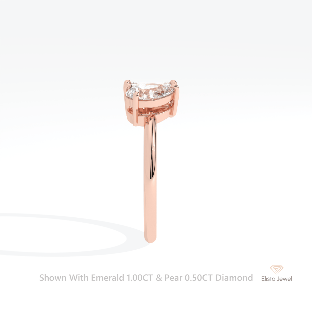 Emerald And Pear Cut Toi Et Moi Lab Grown Diamond Ring - Additional View