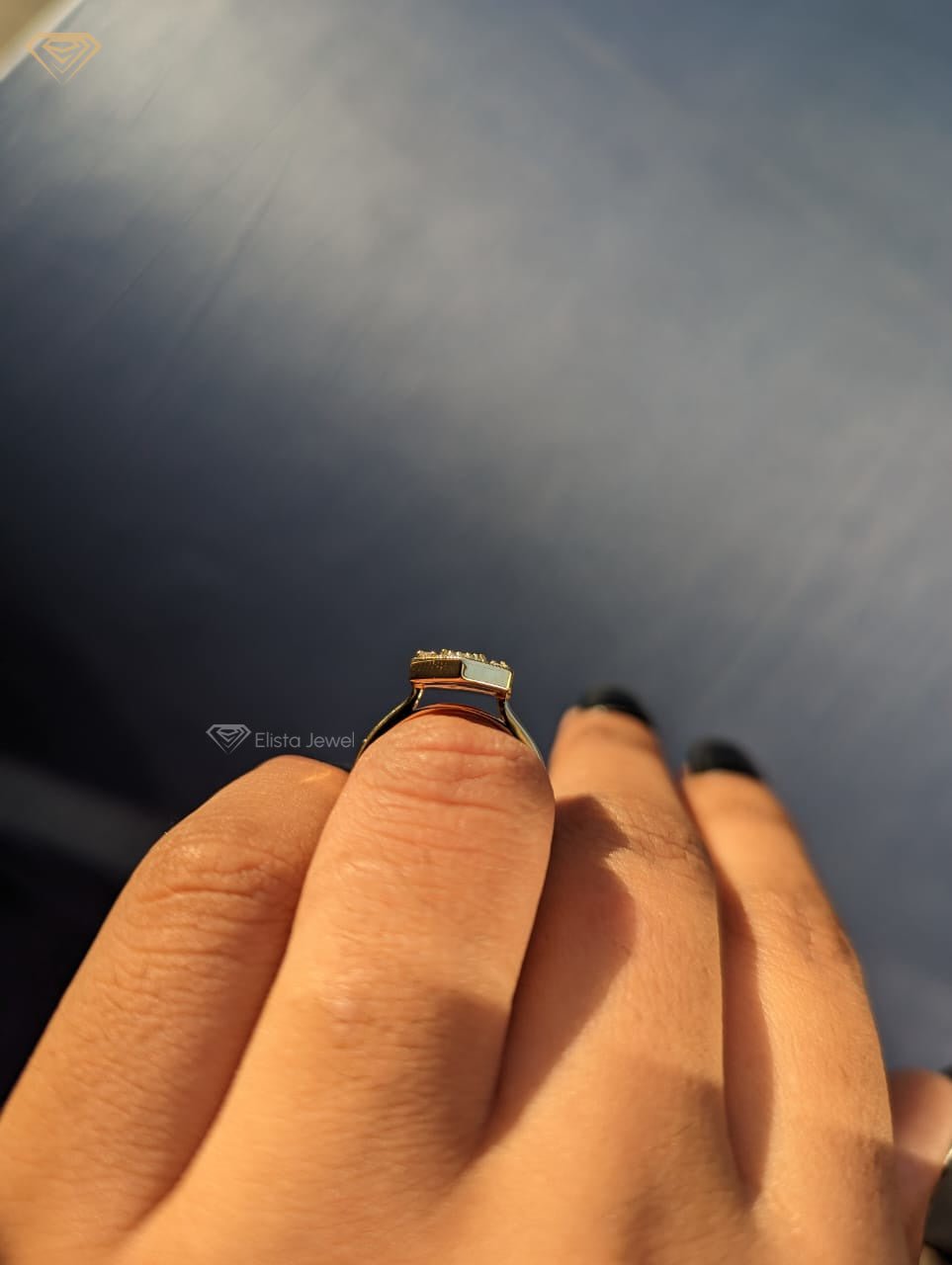 Emerald Cut Diamond Mosaic Ring For Women, Gold Ballerina Engagement Ring For Her, Ballerina Wedding Ring, Anniversary Gif...