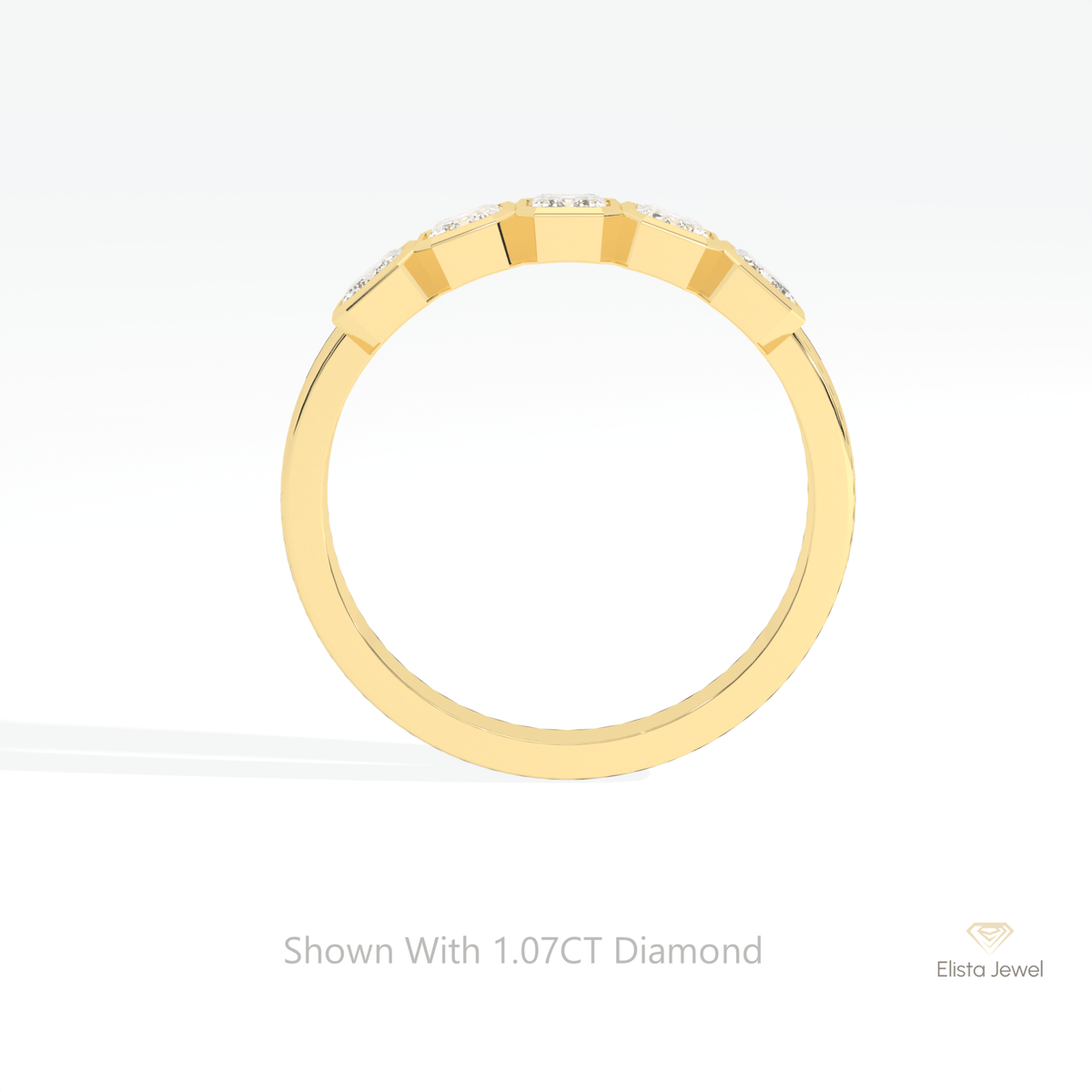 Emerald Cut Five Stone Wedding Lab Grown Diamond Ring - Alternative View
