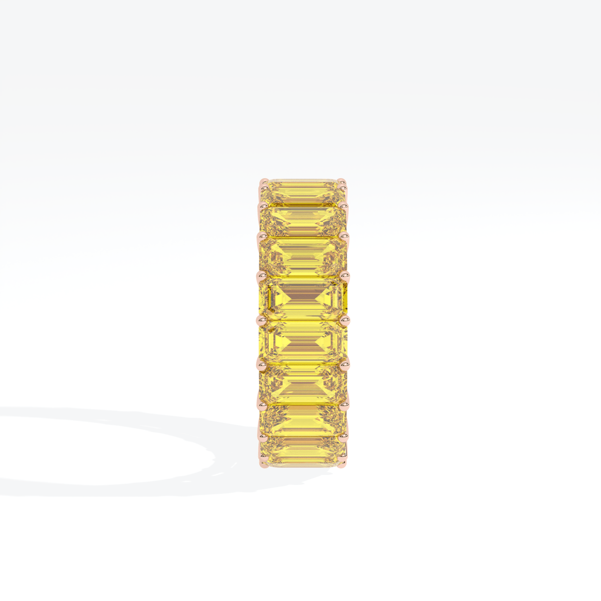 Emerald Cut Full Eternity Wedding Lab Grown Diamond Band in 14K Rose Gold - View 17
