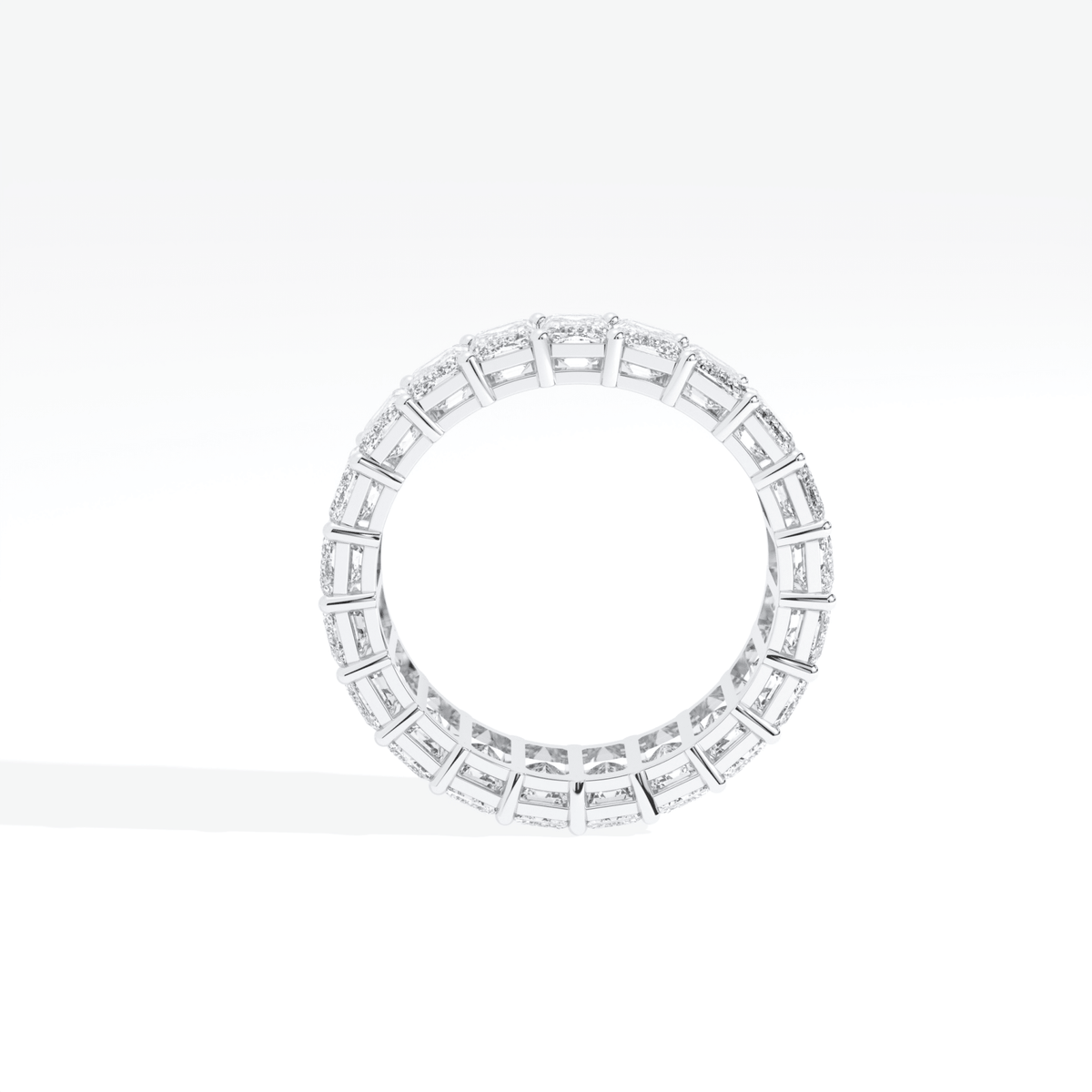 Emerald Cut Full Eternity Wedding Lab Grown Diamond Band - View 31