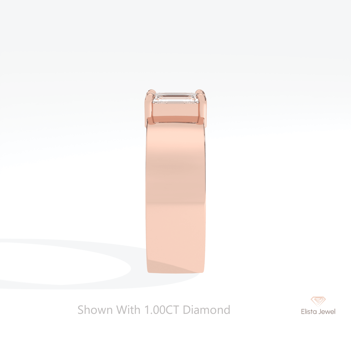 Emerald Cut Solitaire Wedding Lab Grown Diamond Ring - Additional View