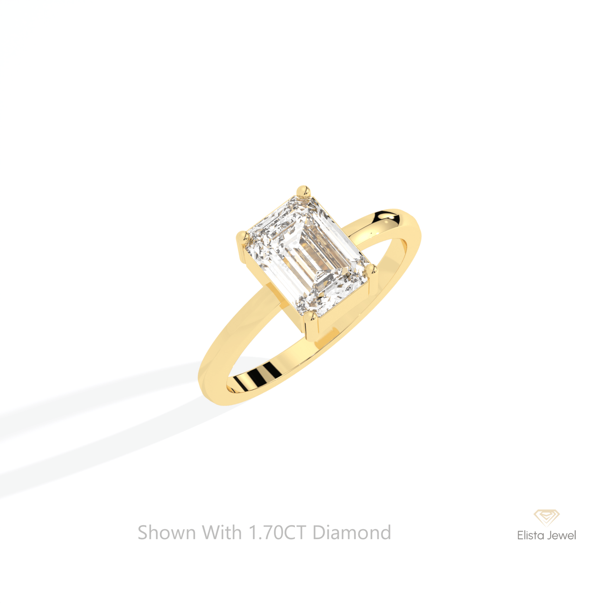 Emerald Cut Solitaire Wedding Lab Grown Diamond Ring in Platinum - Lifestyle View