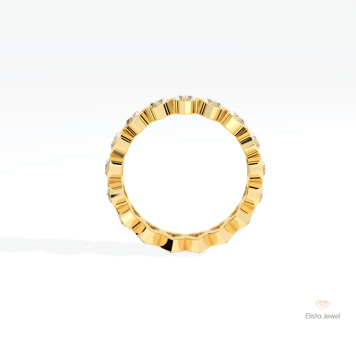 Heart Cut Bezel Full Eternity Lab Grown Diamond Band - Alternative View