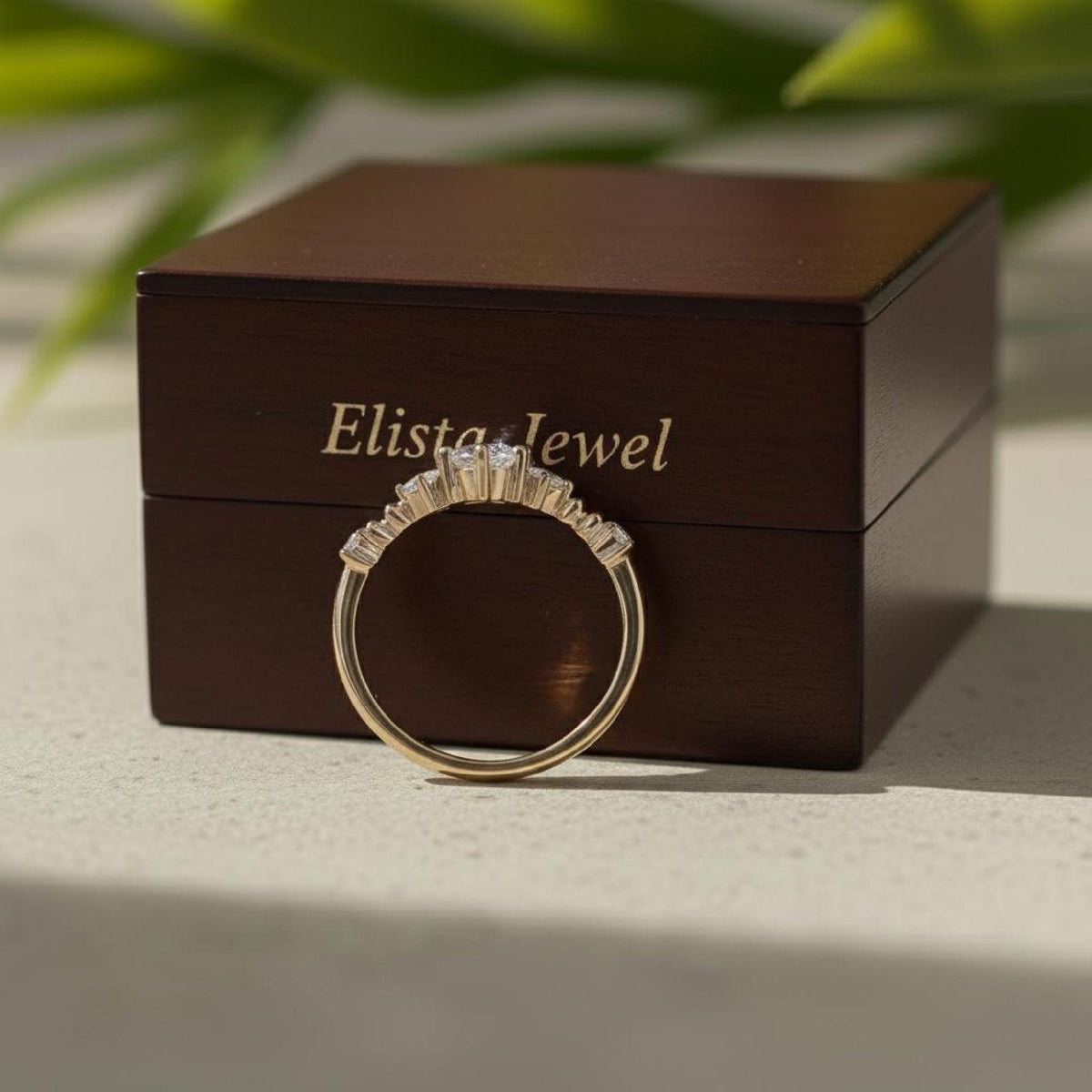 Lab-Grown Round Diamond Engagement Ring Set, 14K Yellow Gold