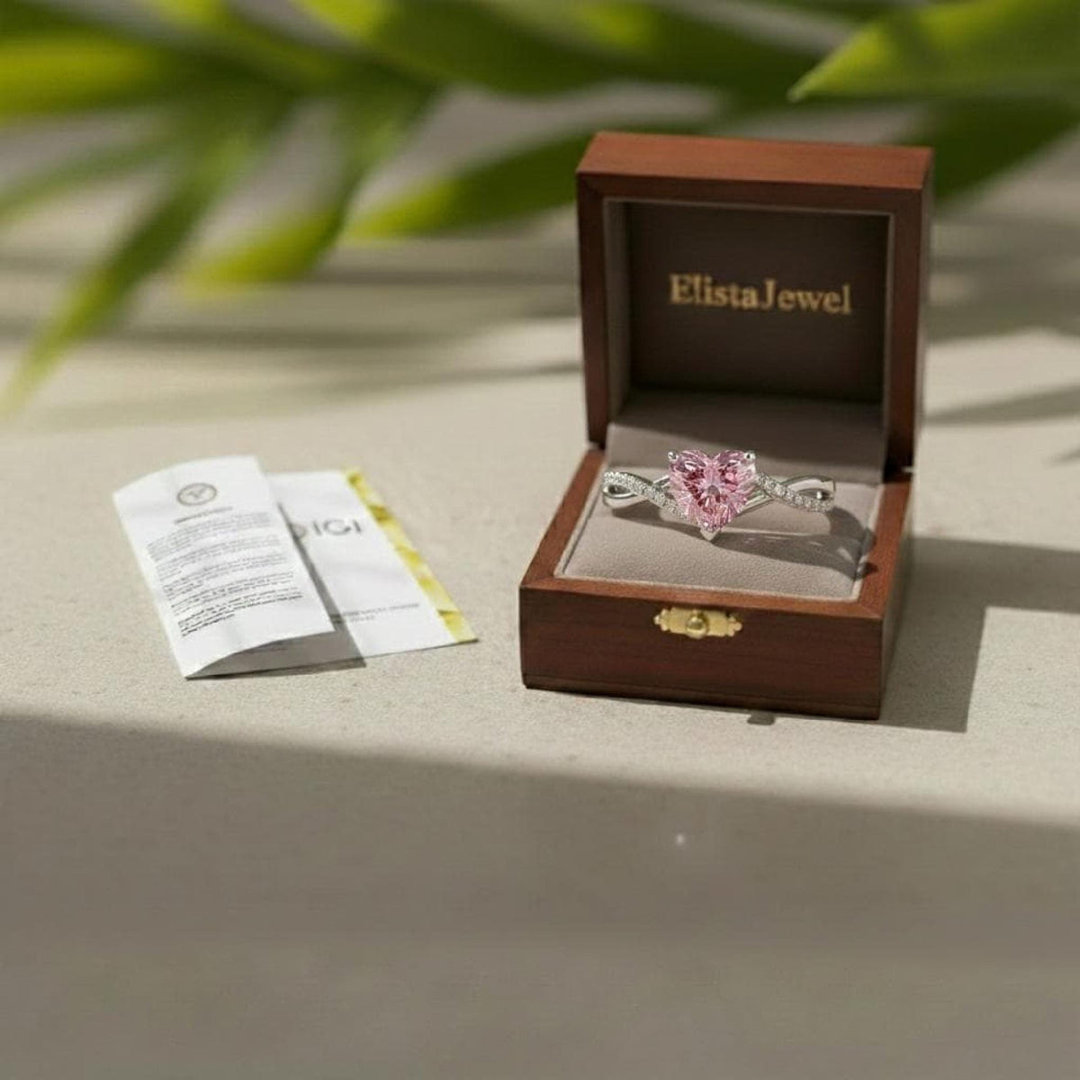 Fancy Pink Heart-Shaped Lab-Grown Diamond Engagement Ring, 14K White Gold Infinity Pave Band