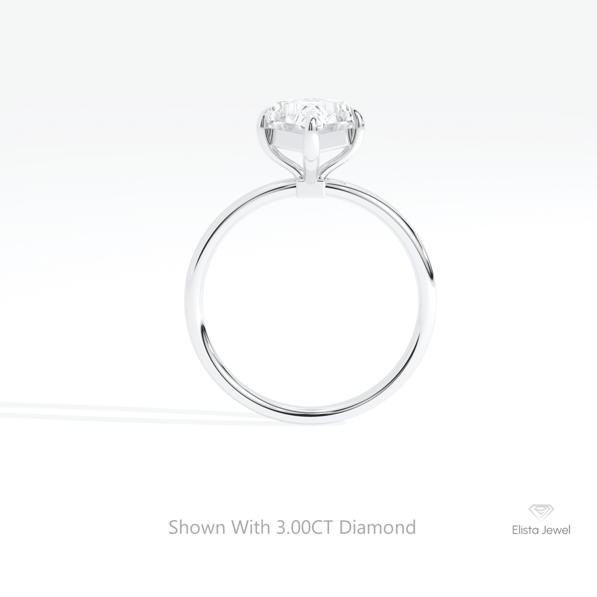 Kite Cut Solitaire Wedding Lab Grown Diamond Ring in 10K Rose Gold - Angled View