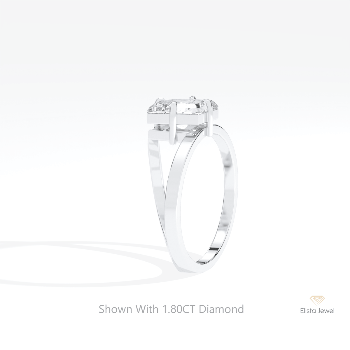 Kite Cut Solitaire Wedding Lab Grown Diamond Ring in 18K Yellow Gold - Perspective View