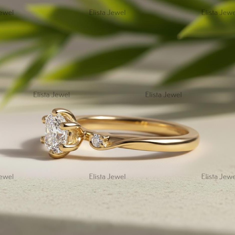 Lab-Grown Diamond Engagement Ring, 18K Yellow Gold, 6-Prong Solitaire
