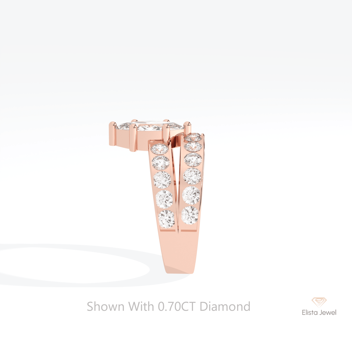 Marquise Cut Accent Engagement Lab Grown Diamond Ring - Additional View