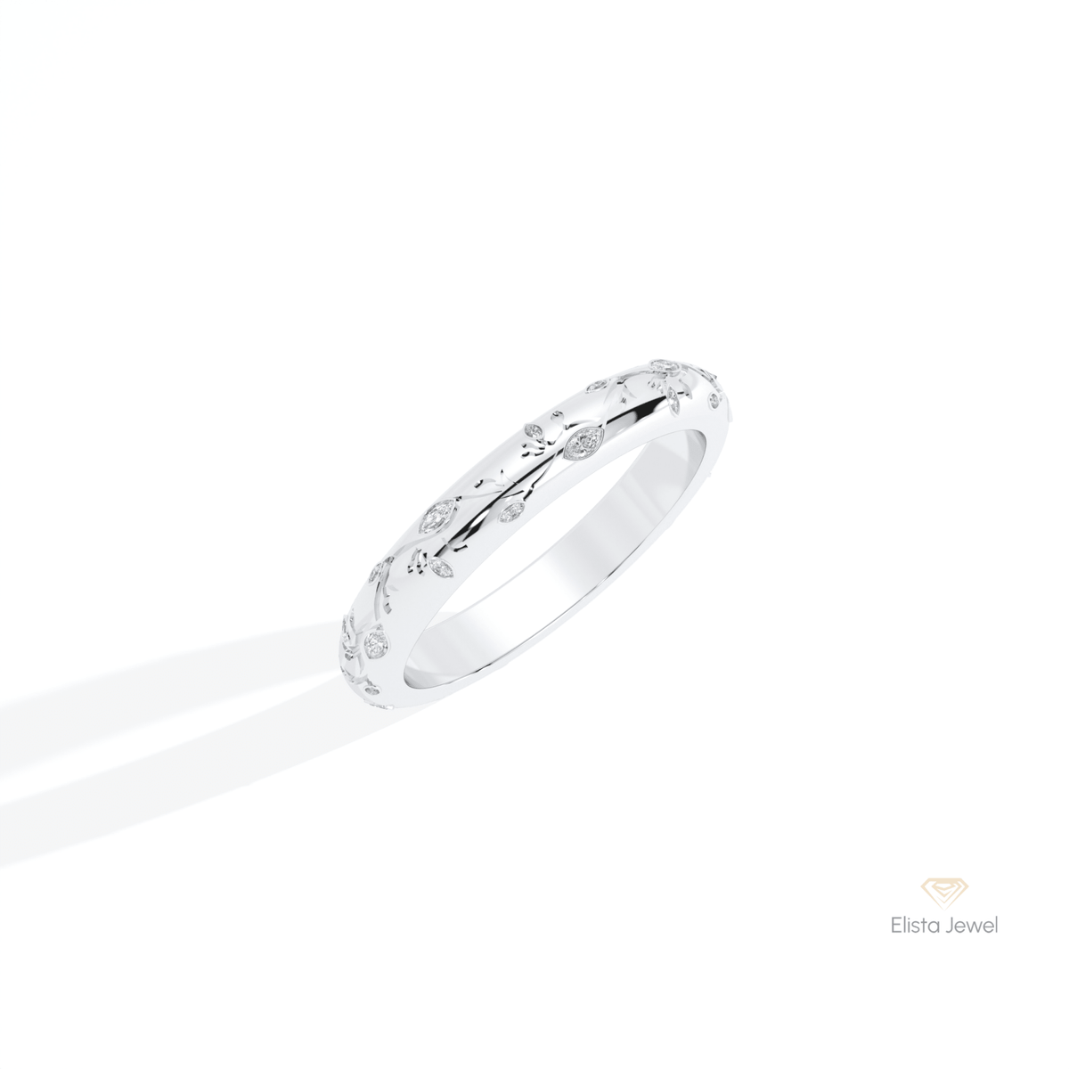 Marquise Cut Celestial Lab Grown Diamond Band in 14K Rose Gold - Profile View