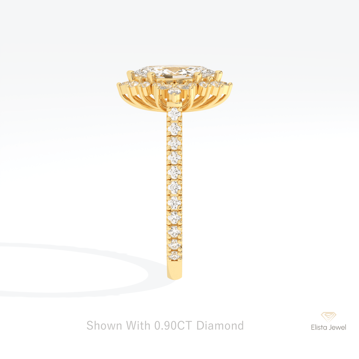Marquise Cut Cluster Art Deco Lab Grown Diamond Ring - Additional View