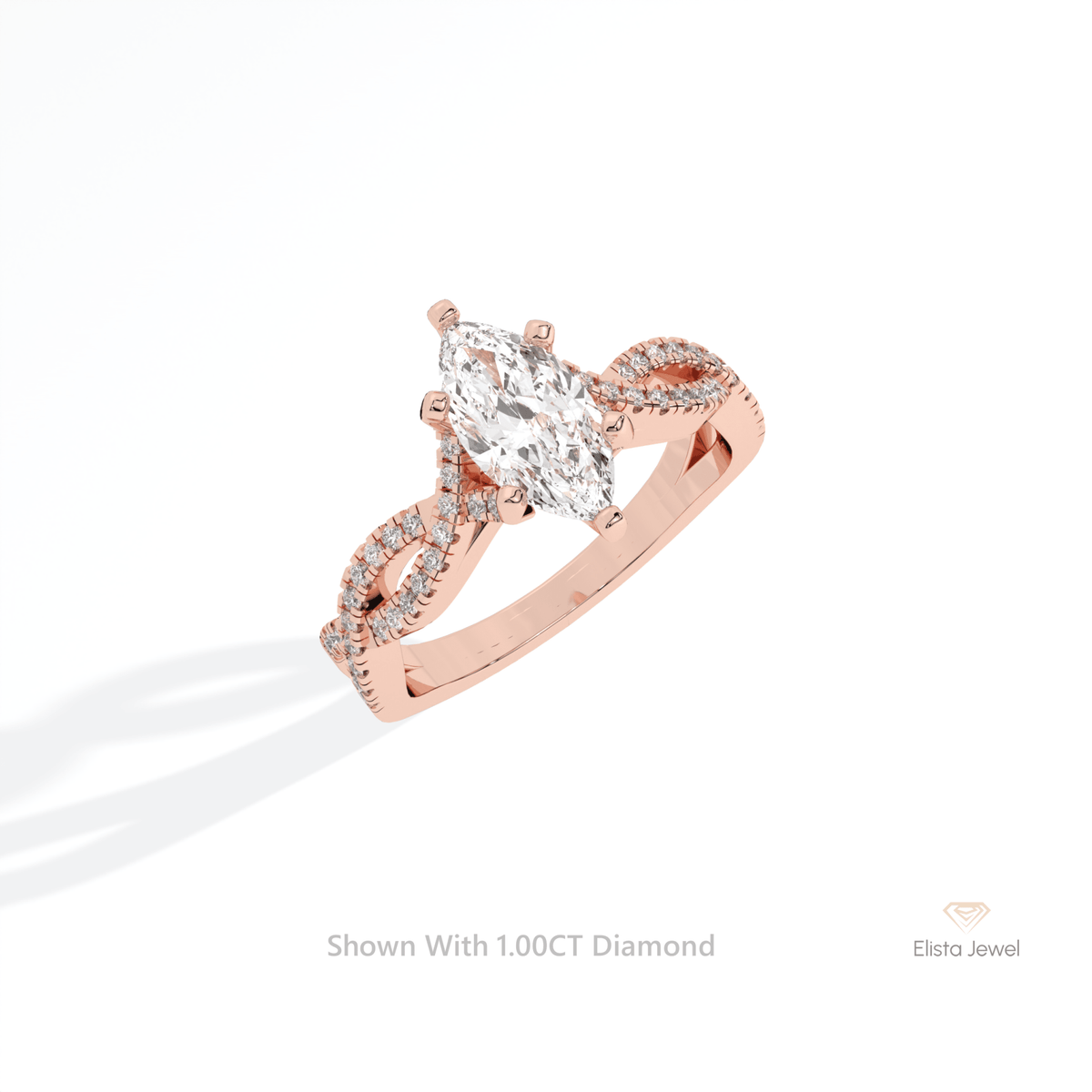 Marquise Cut Crossover Engagement Lab Grown Diamond Ring in Platinum - Lifestyle View