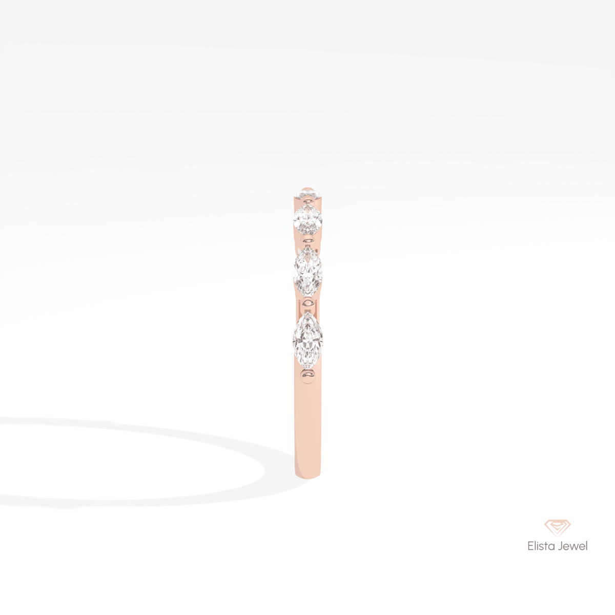 Marquise Cut Half Eternity Lab Grown Diamond Band - Additional View