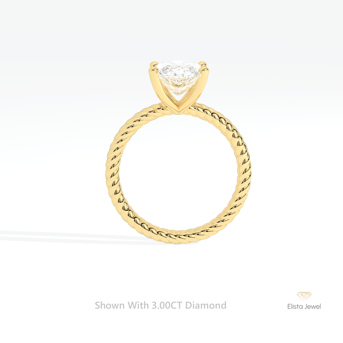 Marquise Cut Solitaire Engagement Lab Grown Diamond Ring in 18K White Gold - Close-up View