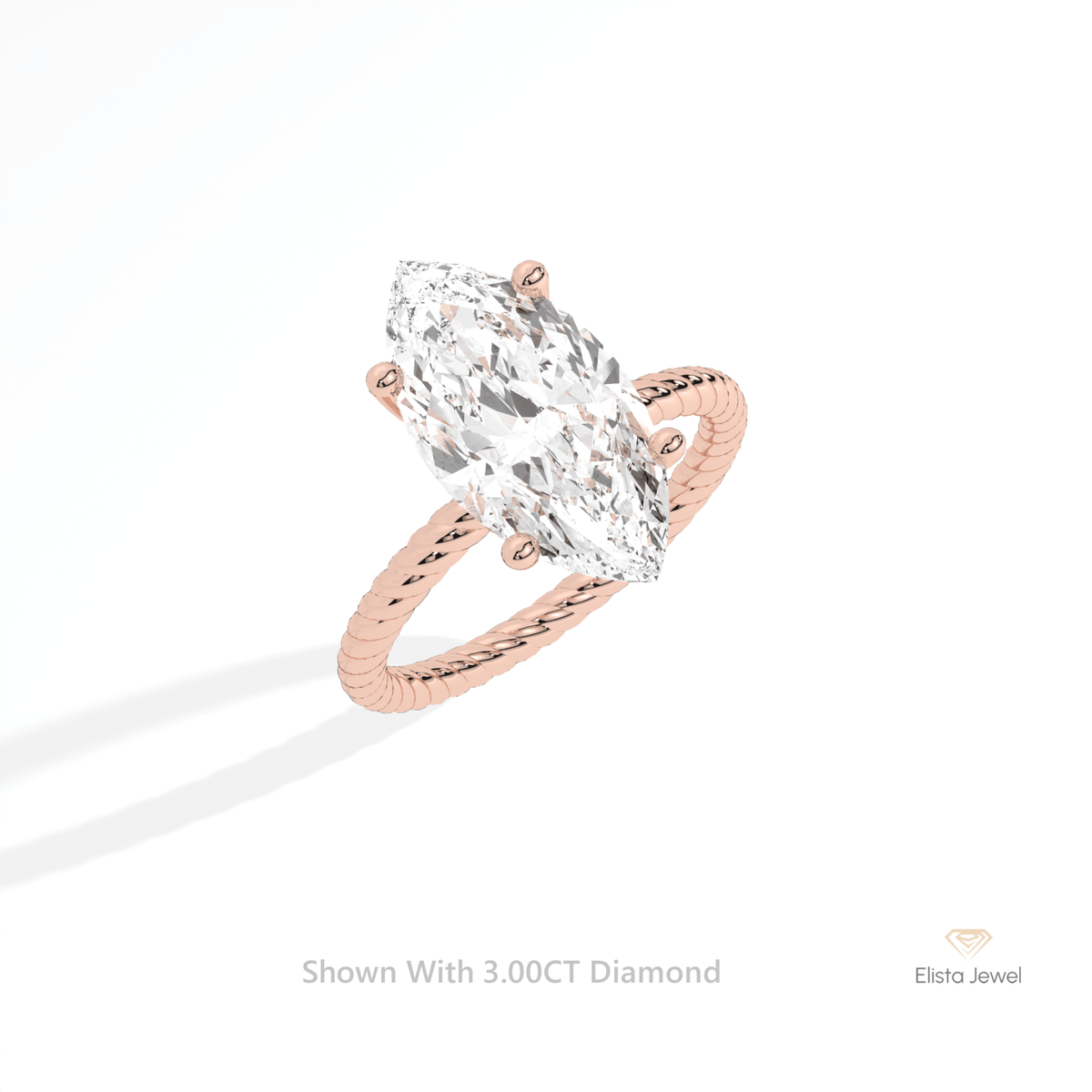 Marquise Cut Solitaire Engagement Lab Grown Diamond Ring in Platinum - Lifestyle View