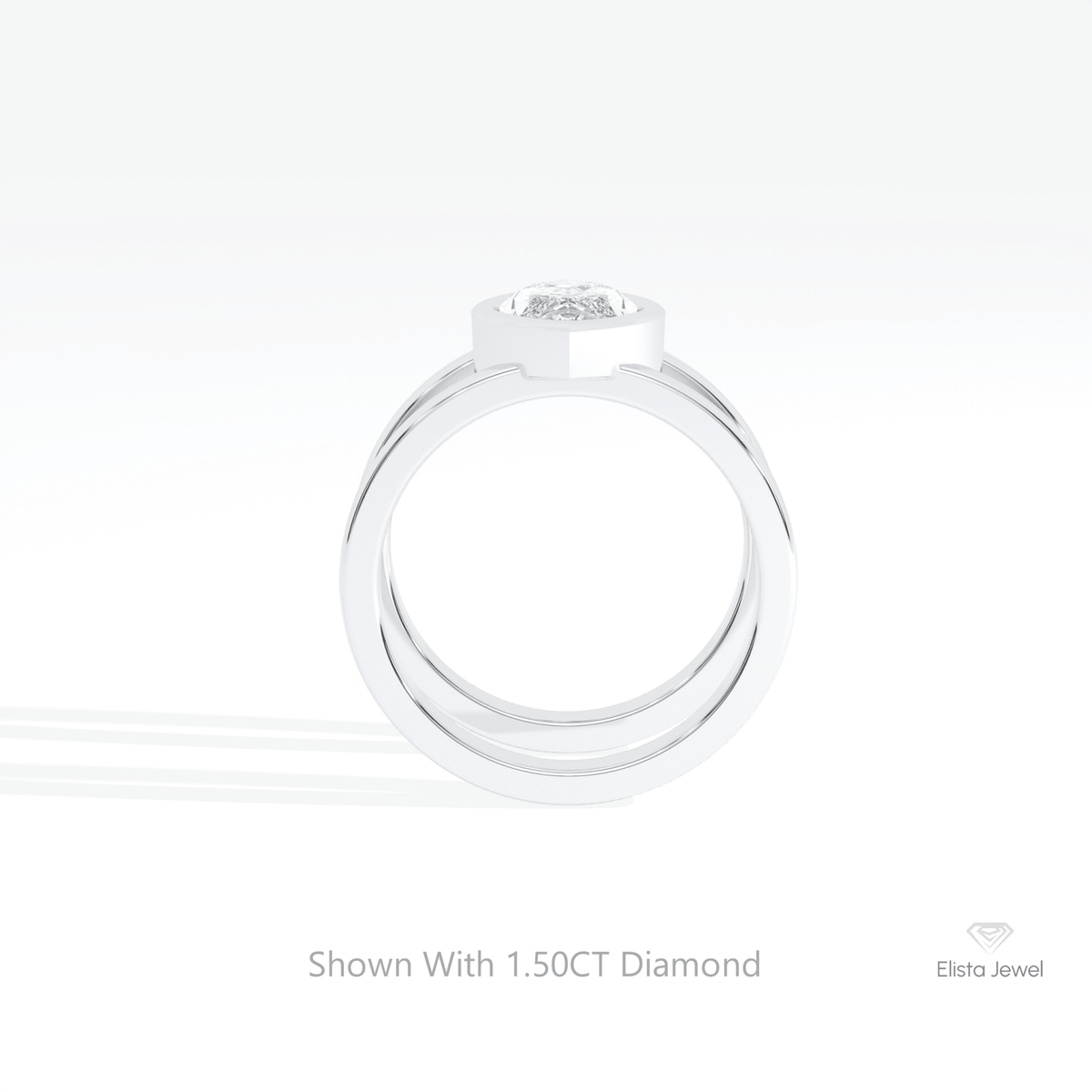 Marquise Cut Solitaire Wedding Lab Grown Diamond Ring in 18K White Gold - Close-up View