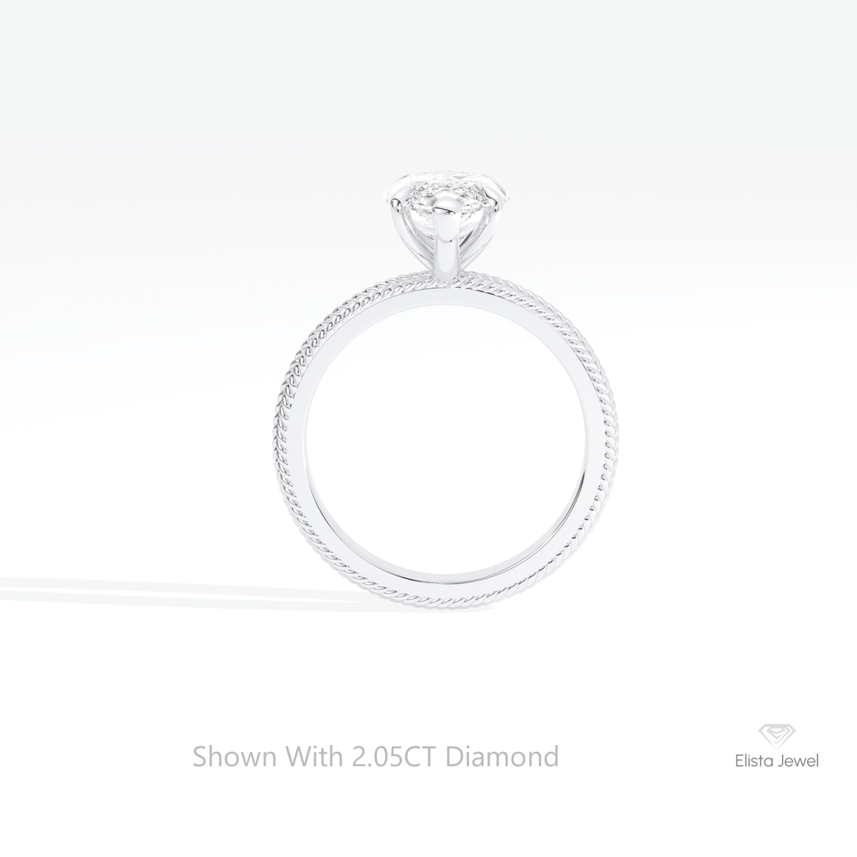 Marquise Cut Solitaire Wedding Lab Grown Diamond Ring in 10K Rose Gold - Angled View