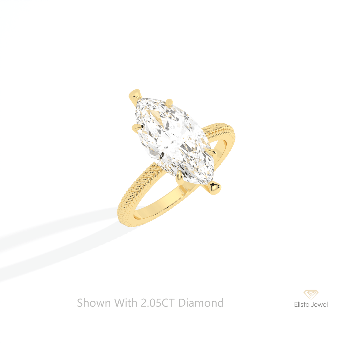 Marquise Cut Solitaire Wedding Lab Grown Diamond Ring in Platinum - Lifestyle View