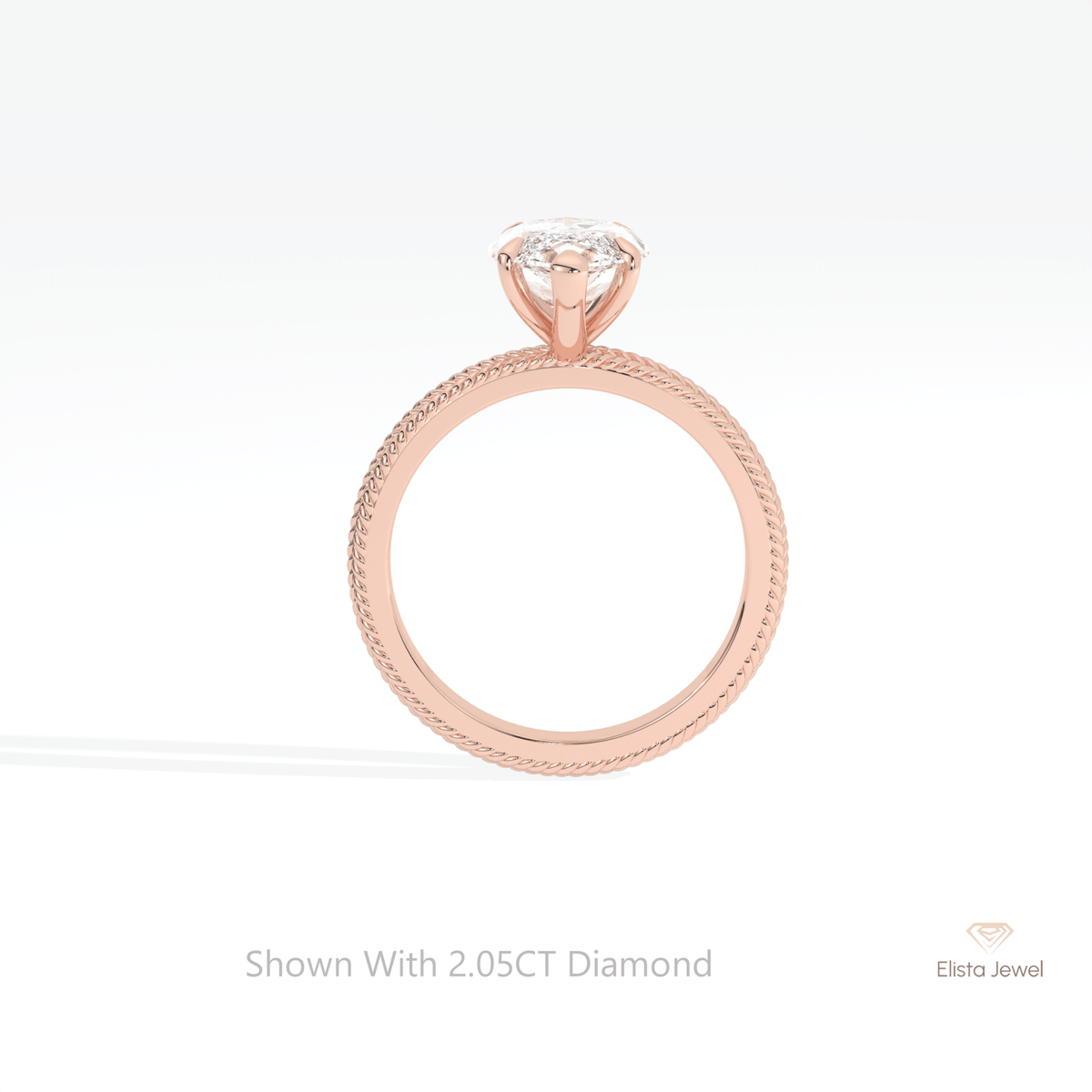 Marquise Cut Solitaire Wedding Lab Grown Diamond Ring in 18K White Gold - Close-up View