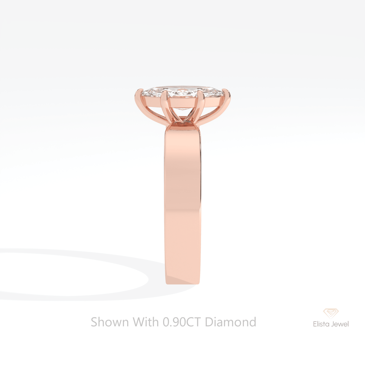 Marquise Cut Solitaire Wedding Lab Grown Diamond Ring in 14K White Gold - Top View