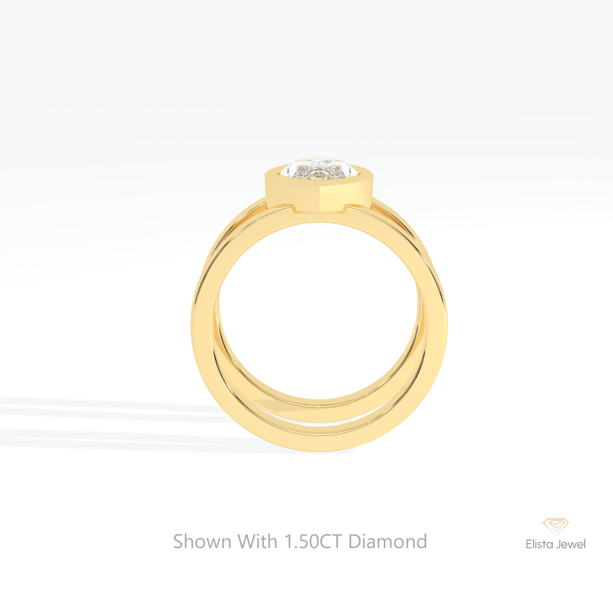 Marquise Cut Solitaire Wedding Lab Grown Diamond Ring in 10K Rose Gold - Angled View