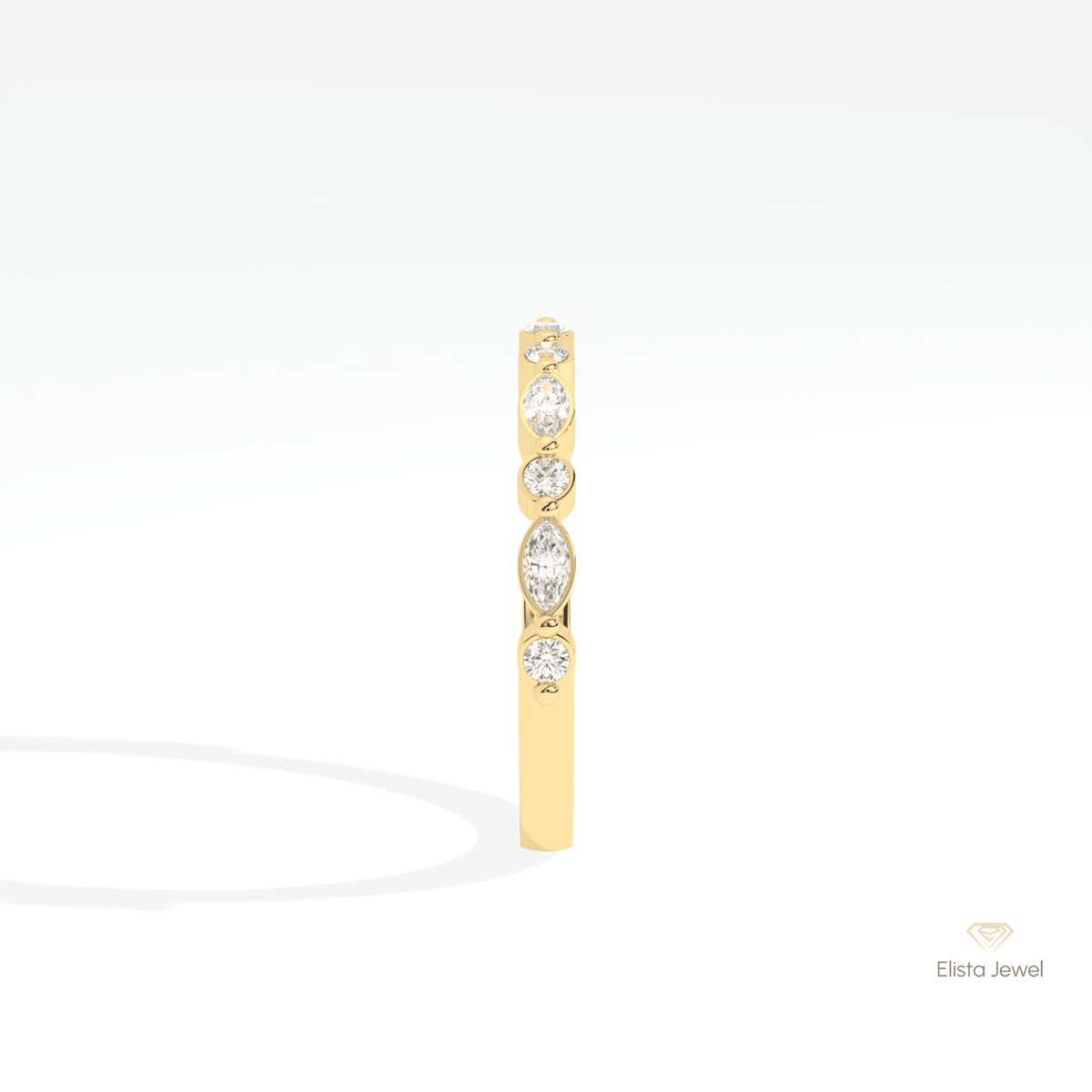 Marquise & Round Cut Half Eternity Lab Grown Diamond Band - Additional View