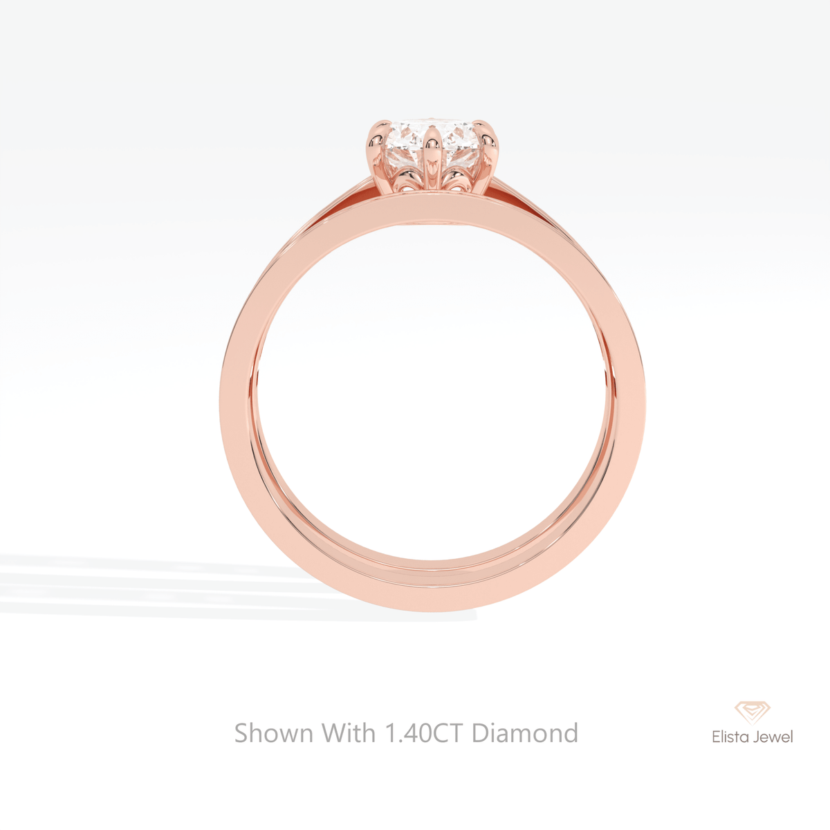 Matching Lab Grown Diamond Band With Oval Cut Lab Grown Diamond Ring Set - Alternative View