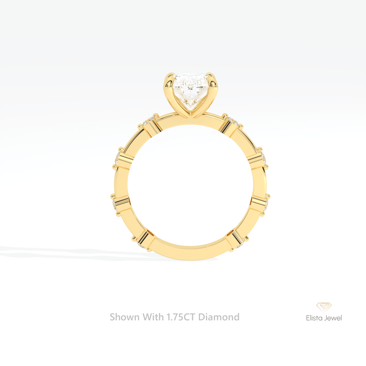 Oval Cut Accent Engagement Lab Grown Diamond Ring - Alternative View