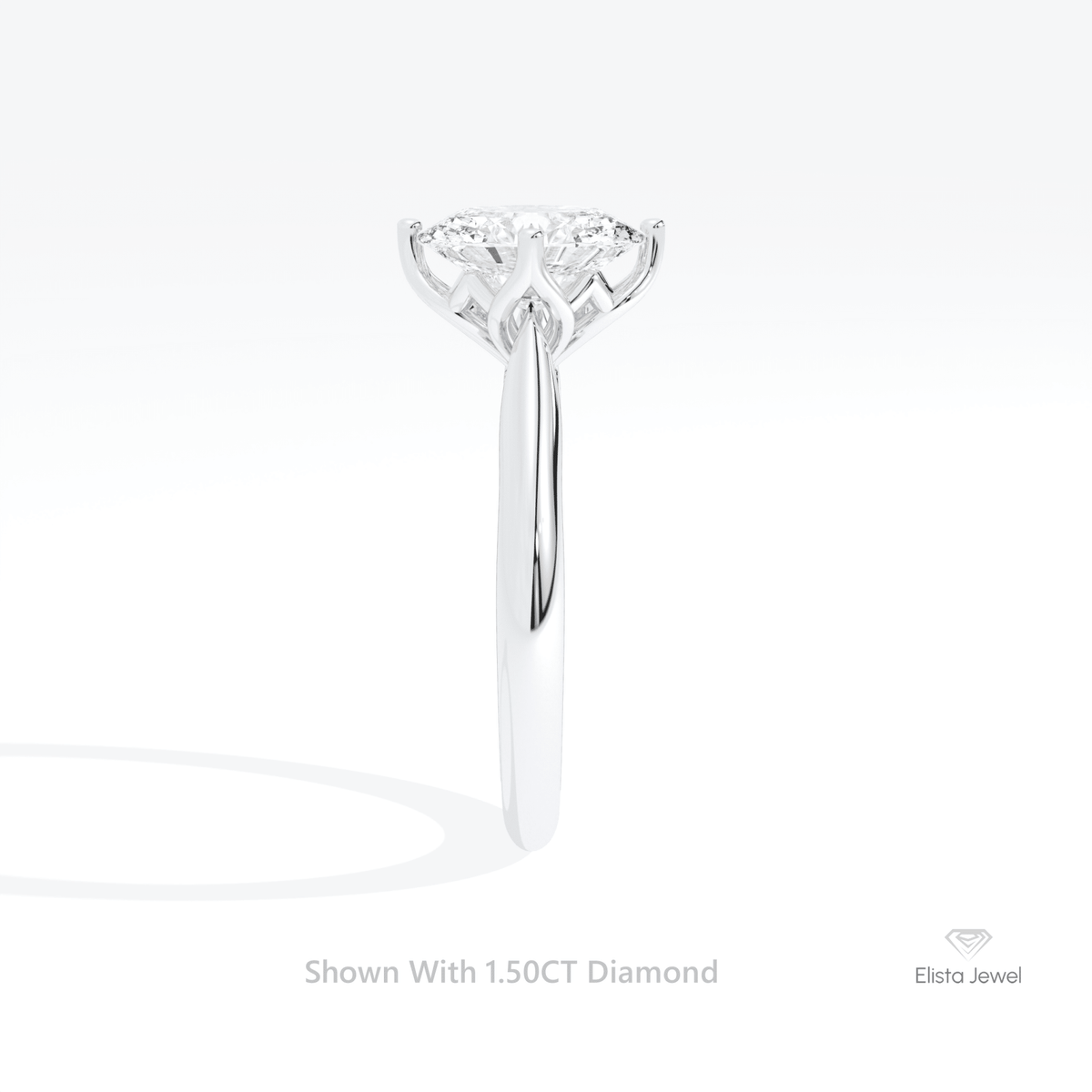 Oval Cut Accent Engagement Lab Grown Diamond Ring - Additional View
