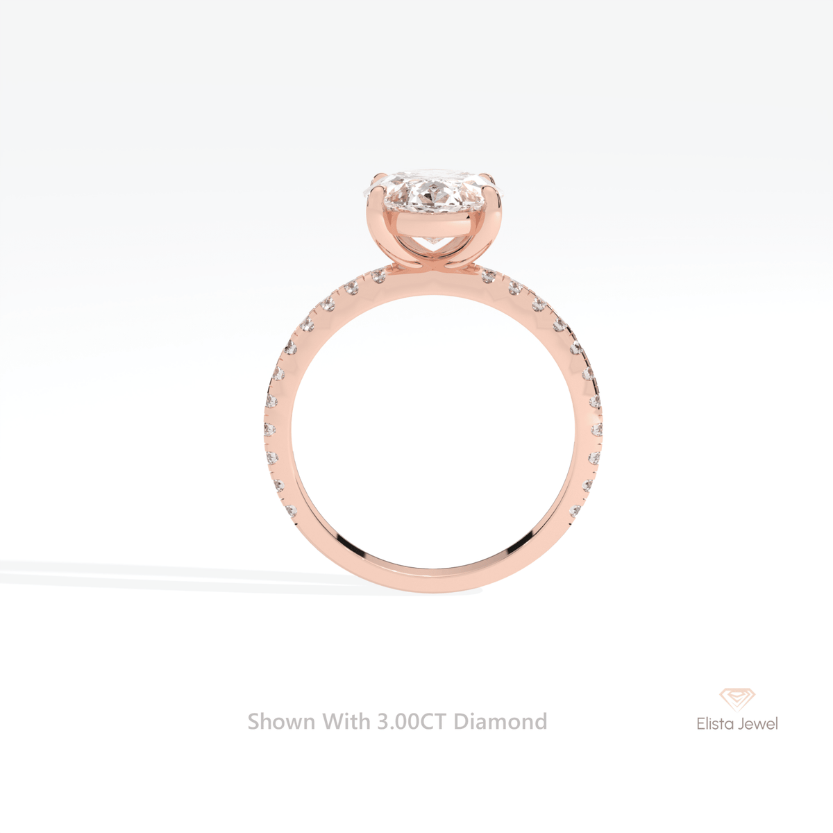 Oval Cut Accent Engagement Lab Grown Diamond Ring - Alternative View