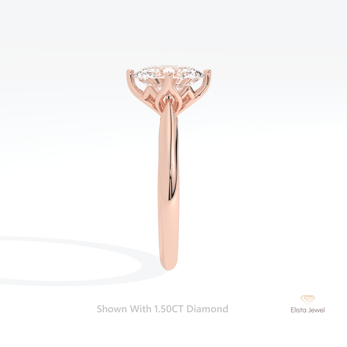 Oval Cut Accent Engagement Lab Grown Diamond Ring in 18K Yellow Gold - Perspective View