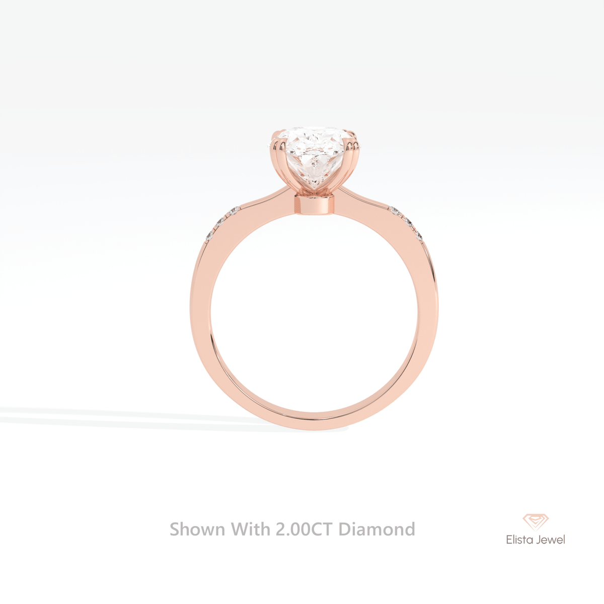 Oval Cut Accent Engagement Lab Grown Diamond Ring - Alternative View